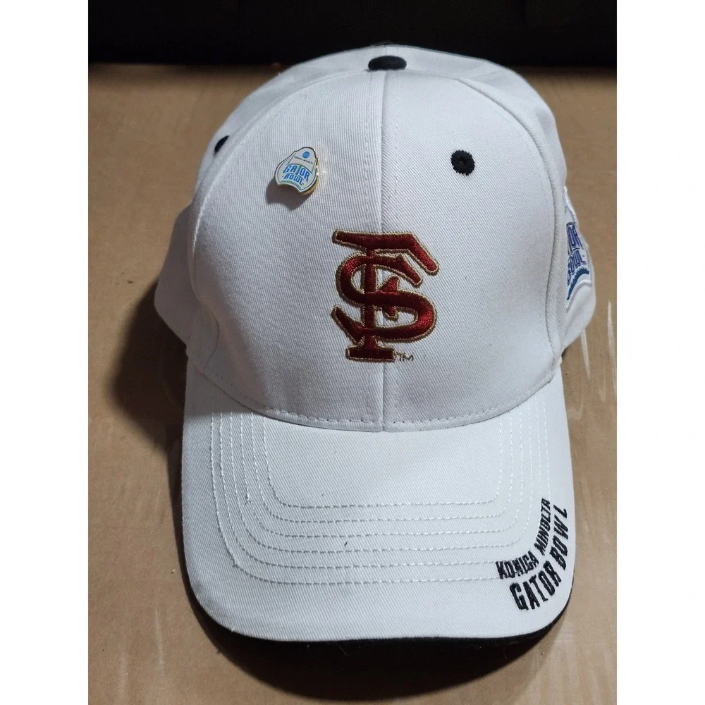 FSU Florida State 2010 Gator Bowl Hat Konica Minolta Bobby Bowden Final Game Pin